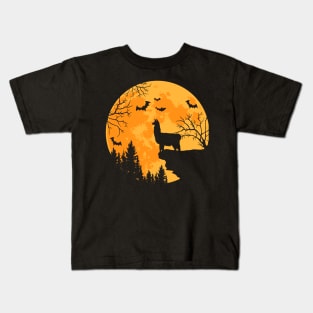 Llama Lovers Funny Llama And Moon Halloween Costume Kids T-Shirt